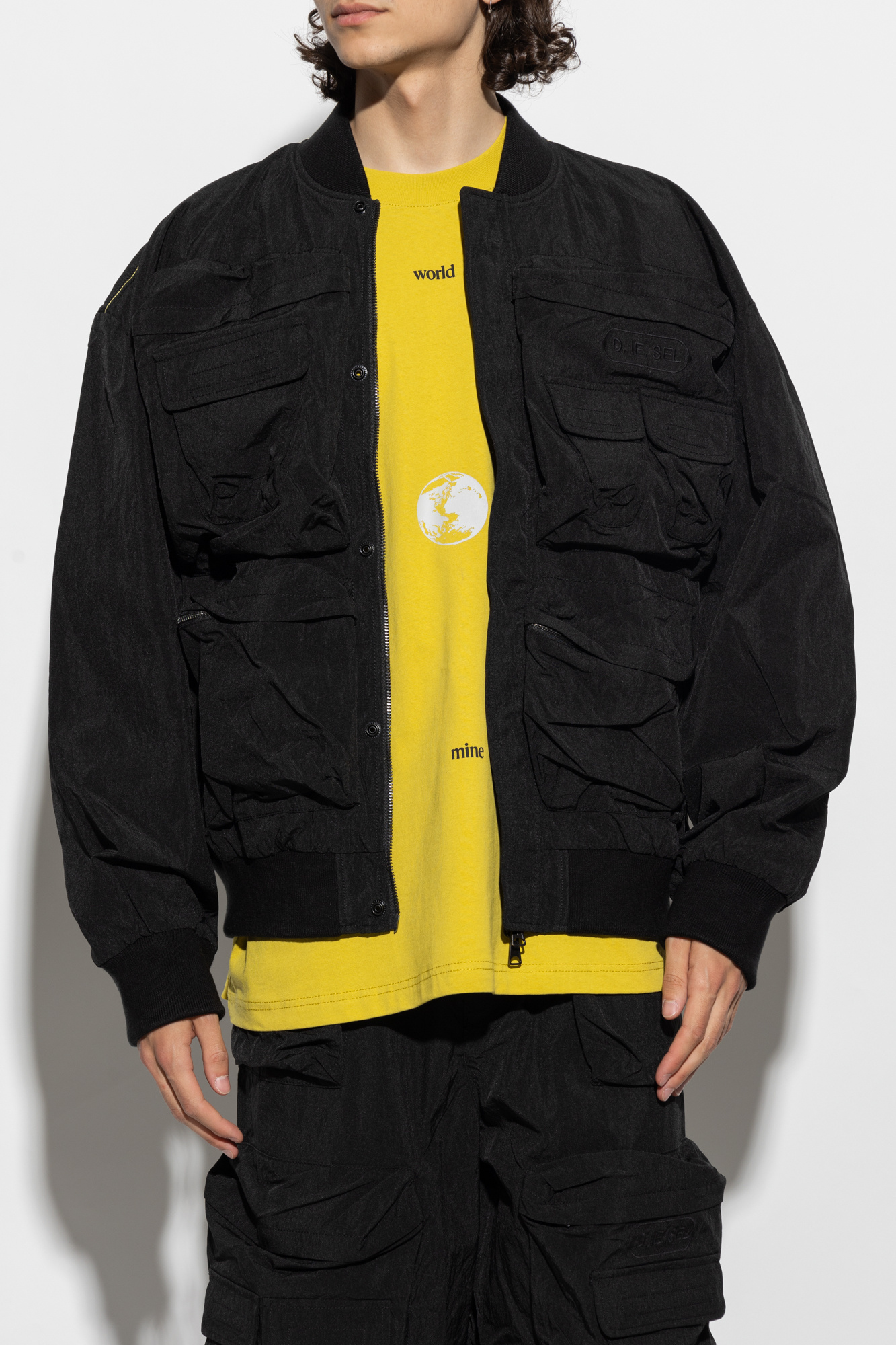 Black 'J-STAIN-SHORT' bomber jacket Diesel - Vitkac Canada